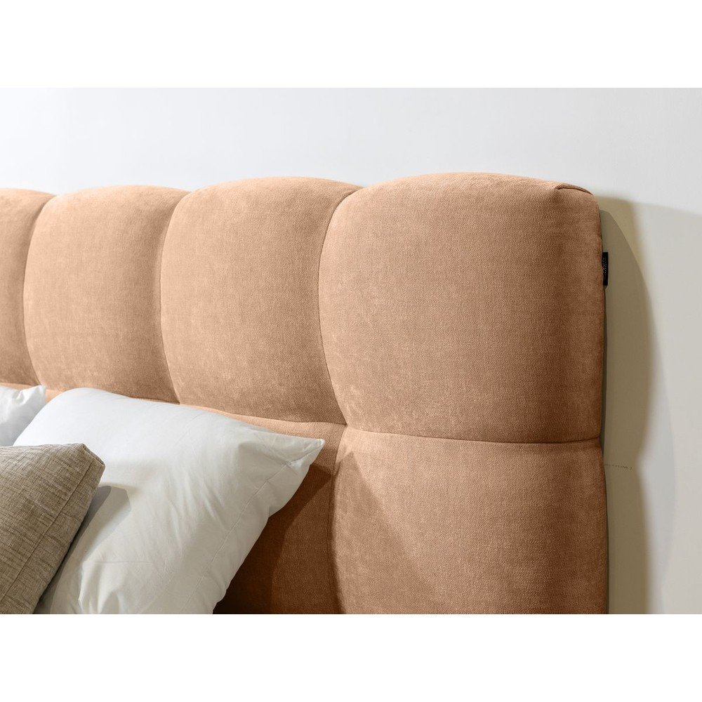 Jasnoróżowe tapicerowane łóżko dwuosobowe ze stelażem 160x200 cm Kumo – Bobochic Paris (zdjęcie 11)