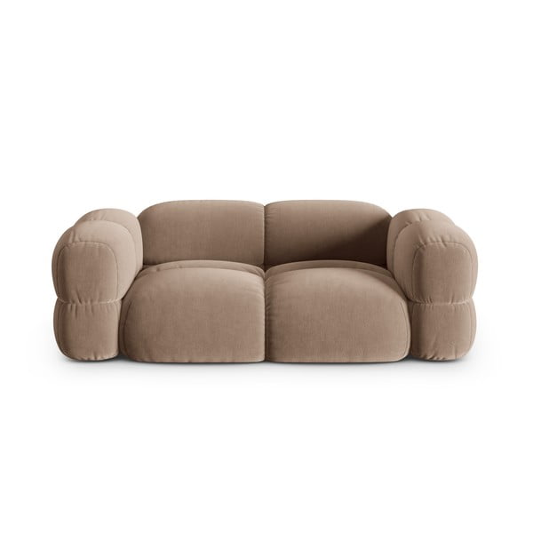 Brązowa aksamitna sofa 210 cm Loretto – Cosmopolitan Design