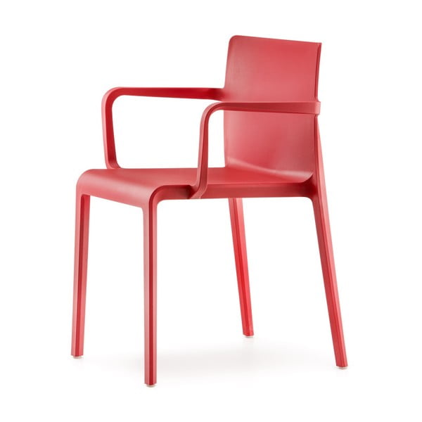 Czerwone krzesło z podłokietnikami Pedrali Volt