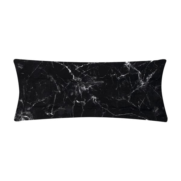 Czarna poszewka dekoracyjna na poduszkę z bawełnianego perkalu Westwing Collection, 45x110 cm