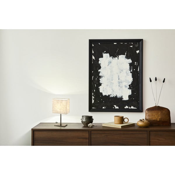 Czarno-beżowa lampa stołowa z tekstylnym kloszem (wysokość 30 cm) Kate – Fischer & Honsel-image-1