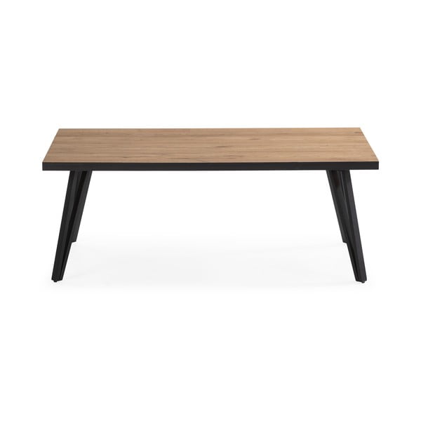 Czarny stolik z blatem w dekorze dębu 60x120 cm Sindi – Marckeric-image-2