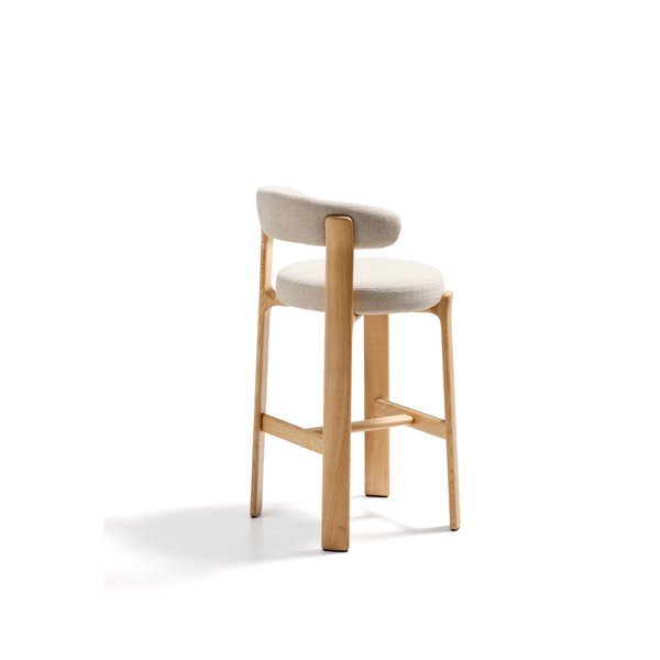 Beżowo-naturalny kolorze hoker z litego drewna jesionowego (wysokość siedziska 75 cm) Granite – Kave Home-image-4