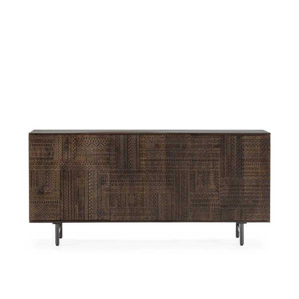 Ciemnobrązowa komoda z litego drewna mango 160x75x40 cm Kalai – MOME