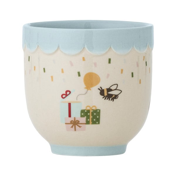 Niebiesko-kremowy kamionkowy kubek dla dzieci 150 ml Celebrate – Bloomingville Mini-image-2
