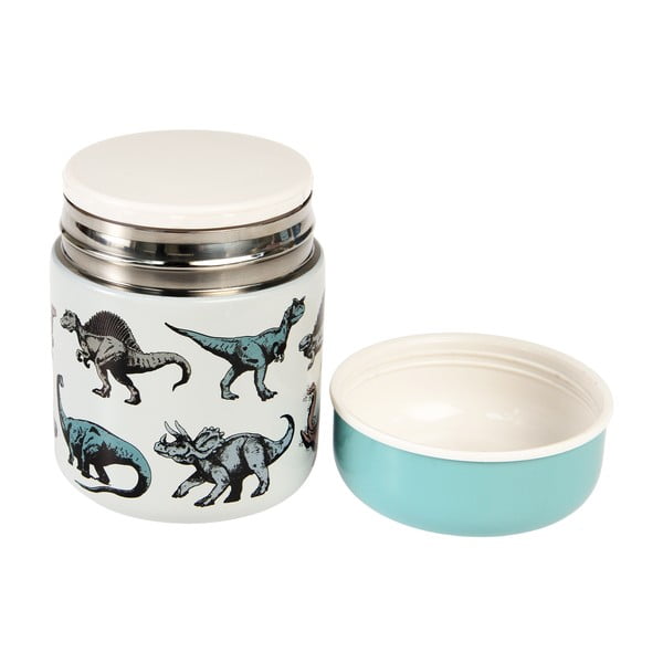 Niebiesko-kremowy termos na jedzenie dla dzieci 280 ml Prehistoric Land – Rex London-image-1