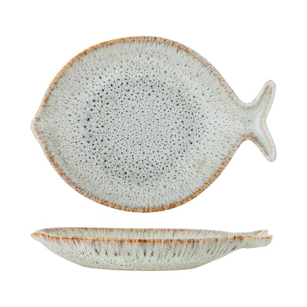 Niebiesko-beżowy kamionkowy talerz do serwowania Fleur – Bloomingville-image-2