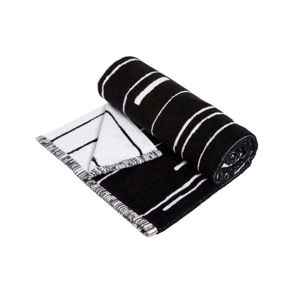 Czarno-biały bawełniany ręcznik OYOY Puun, 100x50 cm