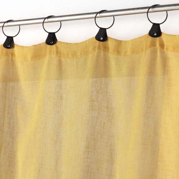 Żółta firanka z woalu 140x240 cm Linka – douceur d'intérieur-image-1