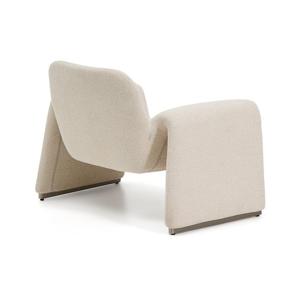 Beżowy fotel z tkaniny szenilowej Melvia – Kave Home-image-4