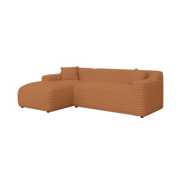 Sztruksowy narożnik (lewostronny/z szezlongiem) w kolorze terakoty Martin – Ropez-image-2