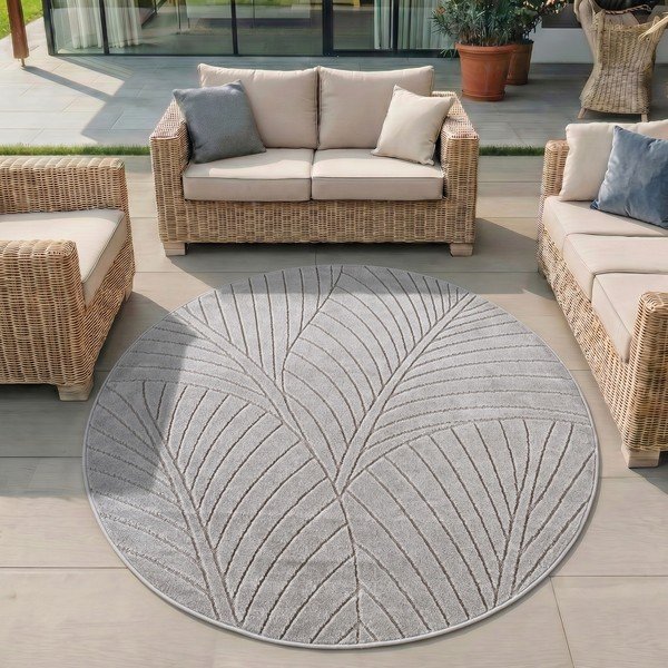Okrągły dywan odpowiedni na zewnątrz w kolorze srebra ø 160 cm Nova 1203 – Ayyildiz Carpets-image-1