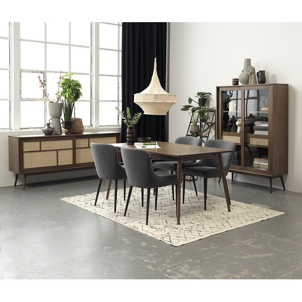 Brązowy rozkładany stół z blatem w dekorze dębu 150x90 cm Barrali – Unique Furniture-image-1