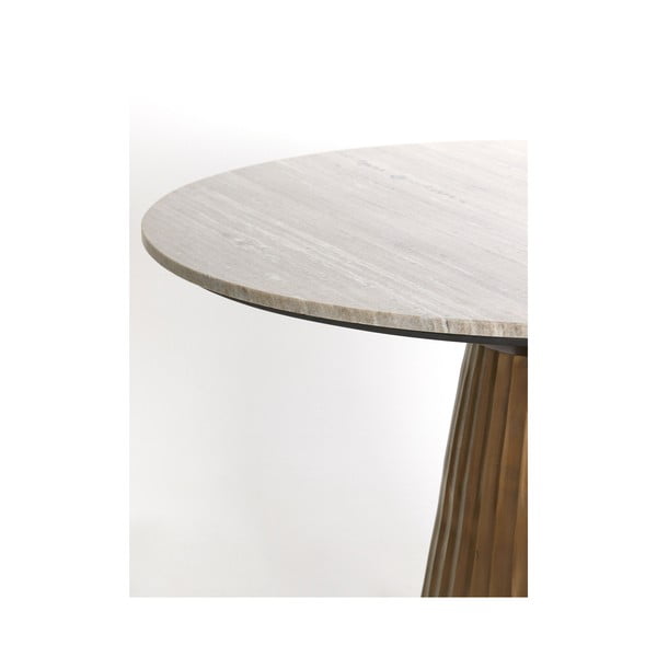 Okrągły stół w kolorze brązu z blatem w dekorze marmuru ø 100 cm Rianne – Light & Living-image-1