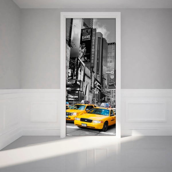 Naklejka
  elektrostatyczna na drzwi Ambiance Time Square Taxis