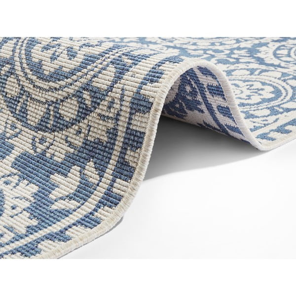 Niebiesko-kremowy chodnik odpowiedni na zewnątrz NORTHRUGS Jardin, 80x250 cm-image-2