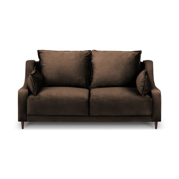Brązowa aksamitna sofa Mazzini Sofas Freesia, 150 cm