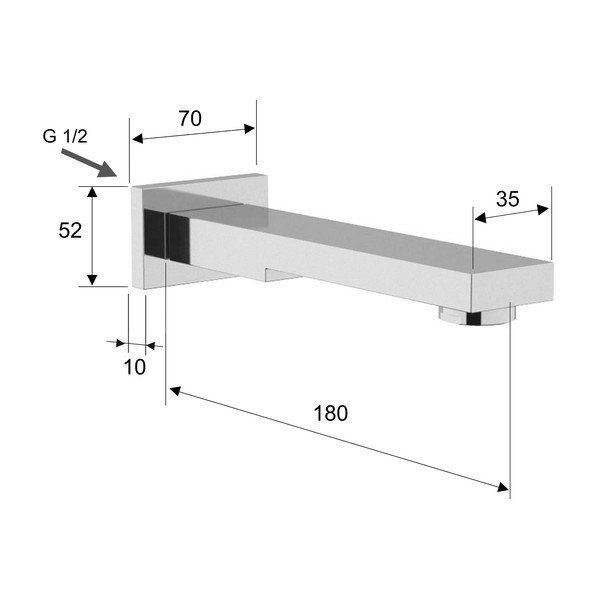 Wylewka ścienna ścienna w kolorze matowej czerni – Sapho-image-1