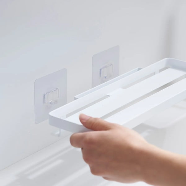 Stalowa półka łazienkowa w matowym białym kolorze bez wiercenia Film Hook – YAMAZAKI-image-3