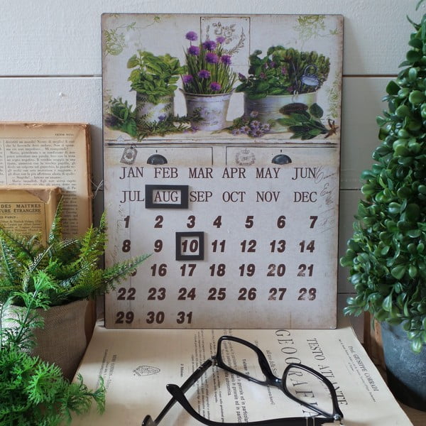 Metalowy kalendarz stołowy Herbs