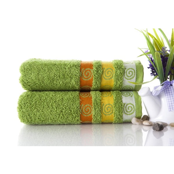 Zestaw 2 ręczników Truva Green, 50x90 cm