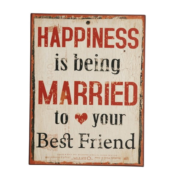 Tablica Happiness is being married, 27x35 cm