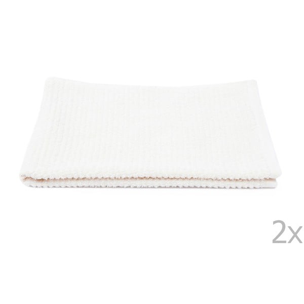 Komplet 2 białych ręczników frotte Casa Di Bassi Stripe, 50x90 cm