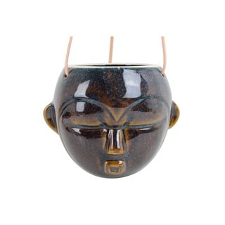 Ciemnobrązowa wisząca doniczka PT LIVING Mask, wys. 15,2 cm