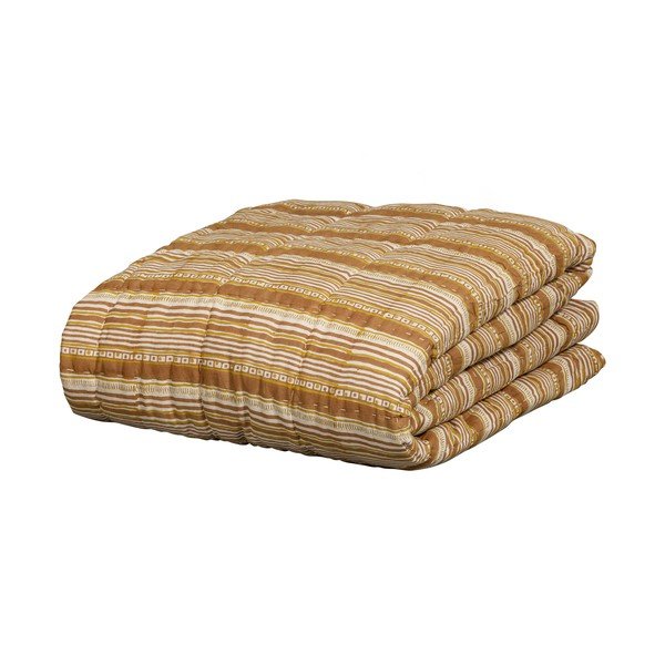 Brązowa/beżowa bawełniana narzuta na łóżko dwuosobowe 220x265 cm Banding – BePureHome