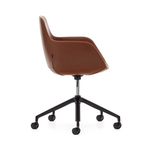 Koniakowe krzesło biurowe z imitacji skóry Tissiana – Kave Home-image-3