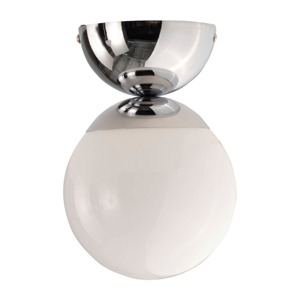 Biała/w kolorze srebra z połyskiem lampa sufitowa z opalowego szkła ø 15 cm Leah – Jotex