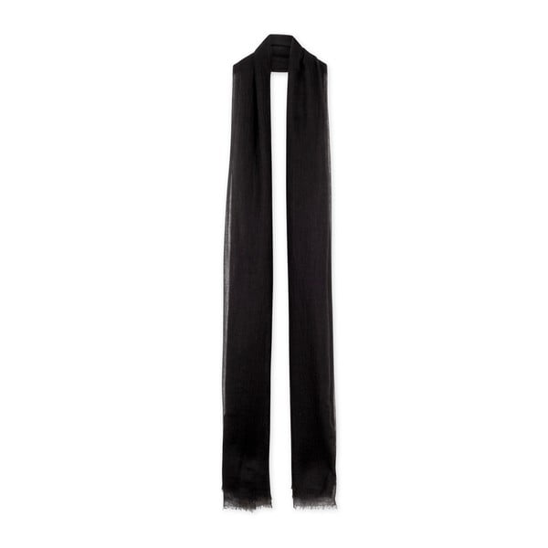 Czarny cienki szal kaszmirowy Bel cashmere Mila, 240x110 cm