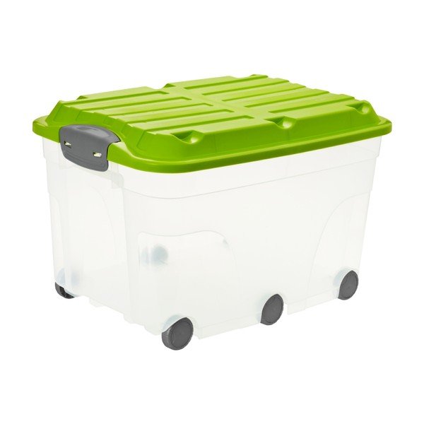 Plastikowy pojemnik do przechowywania na kółkach z pokrywą 57 l Roller – Rotho