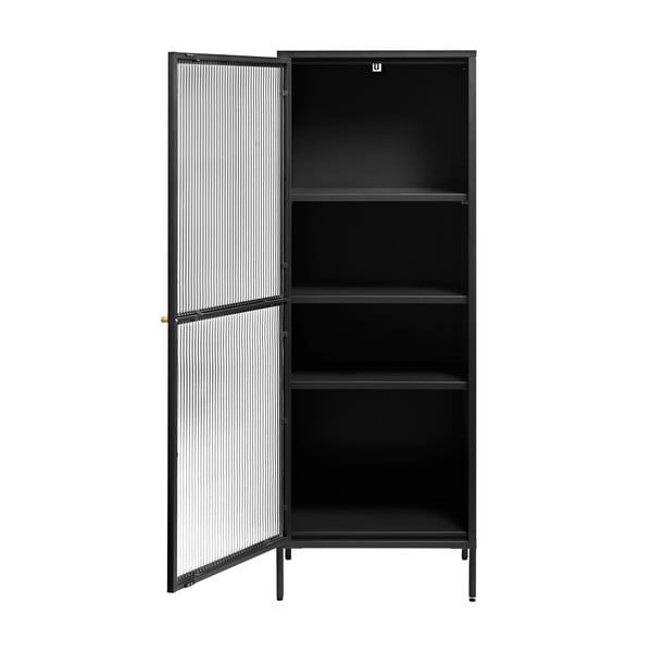 Czarna metalowa witryna 58x160 cm Bronco – Unique Furniture-image-3