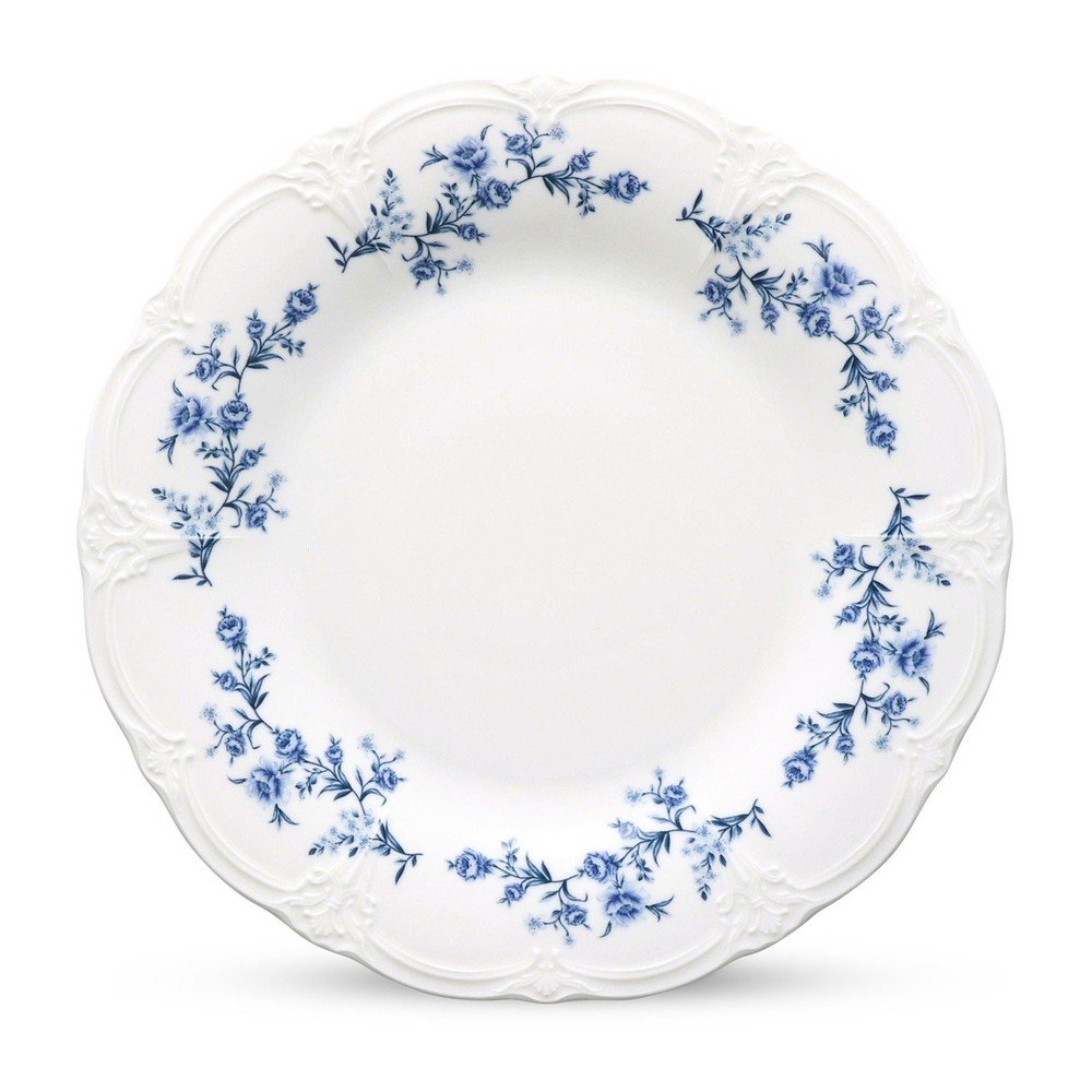 Biały/niebieski porcelanowy talerz ø 21 cm Retro – BonBistro