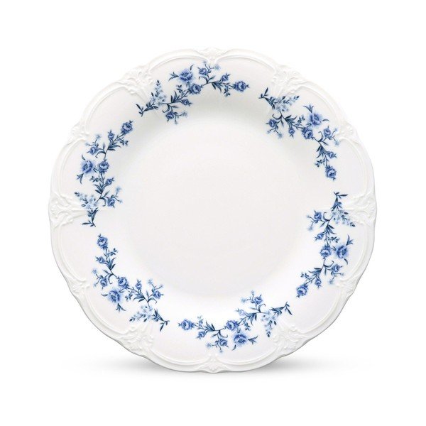 Biały/niebieski porcelanowy talerz ø 21 cm Retro – BonBistro