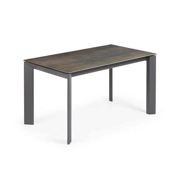 Czarno-szary rozkładany stół do jadalni Kave Home Atta, 140x90 cm