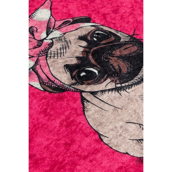 Różowy dywanik łazienkowy 40x60 cm Pink Pug – Foutastic-image-2