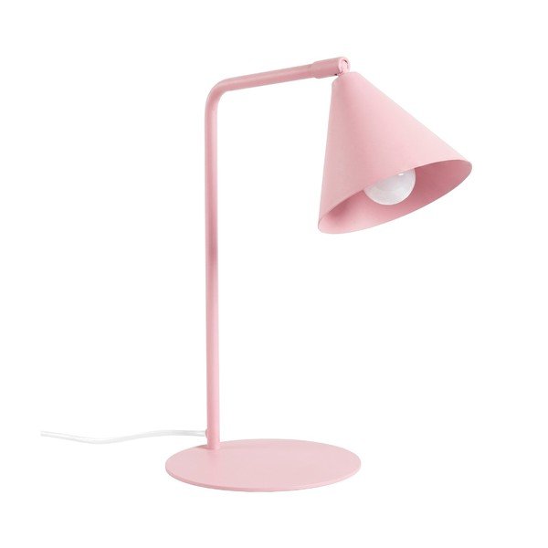 Różowa stalowa lampa stołowa z elastyczną konstrukcją (wysokość 35 cm) Zylo – Sollux