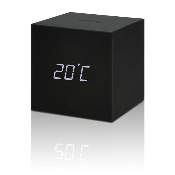 Czarny budzik LED Gingko Gravitry Cube-image-2