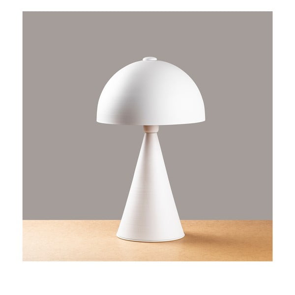 Biała lampa stołowa z metalowym kloszem (wysokość 52 cm) Dodo – Opviq lights-image-2