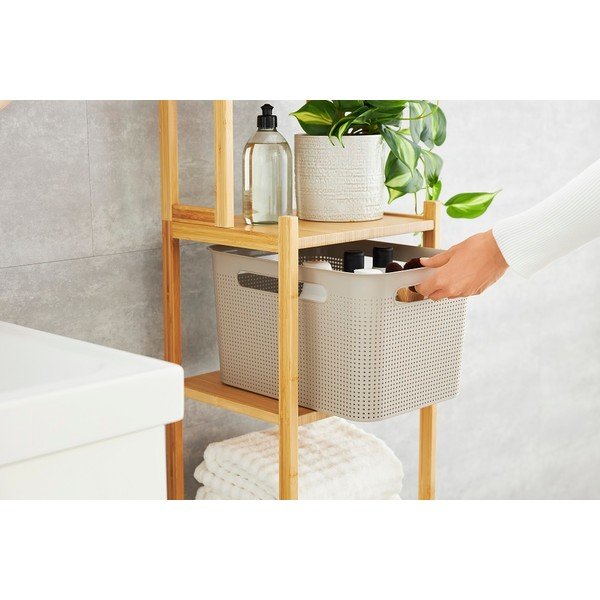 Beżowy koszyk z plastiku z recyklingu Brisen – Rotho-image-3