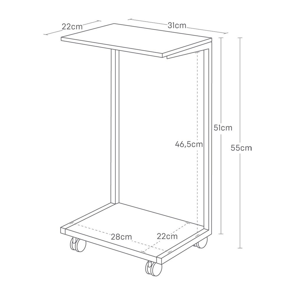 Metalowy stolik 22x31 cm Tower – YAMAZAKI (zdjęcie 8)