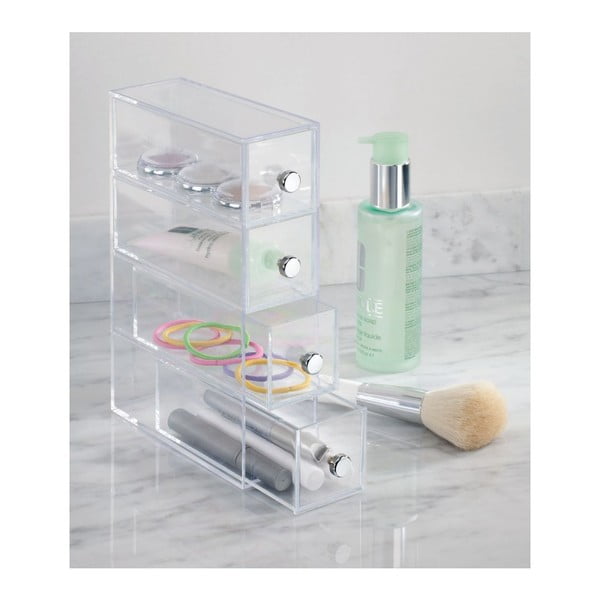 Przezroczysty pojemnik z 4 szufladkami iDesign Wers-image-1