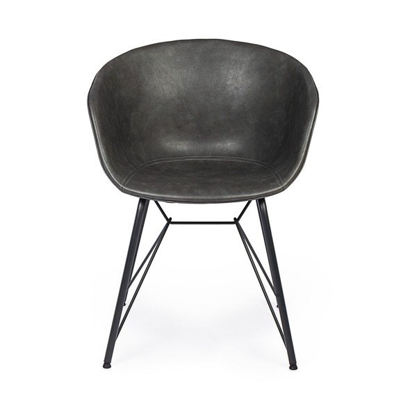 Ciemnoszare tapicerowane krzesło Warhol – Bizzotto-image-2