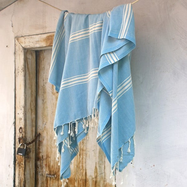 Ręcznik hamam ZikZak Turquoise, 180x230 cm