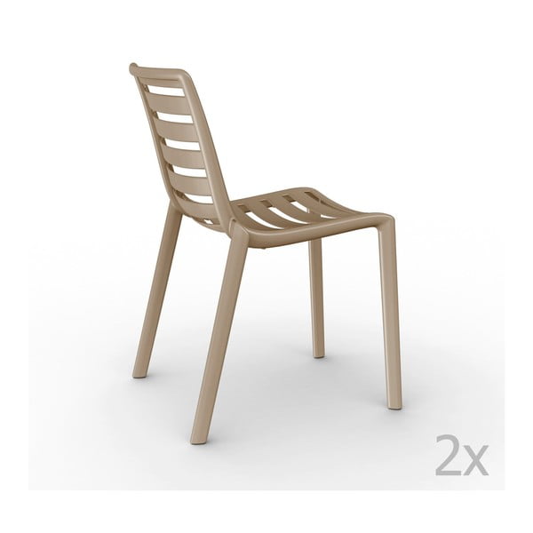 Zestaw 2 beżowych krzeseł ogrodowych Resol Slatkat