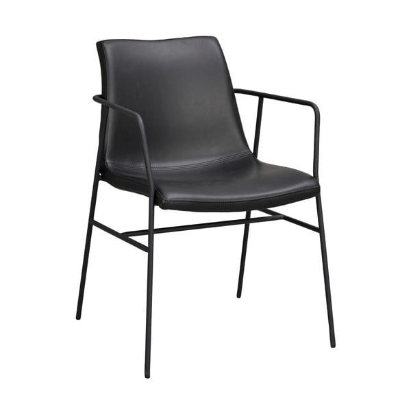Czarne krzesło z obiciem ze sztucznej skóry Rowico Huntingbay