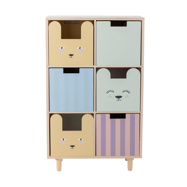 Niska komoda dziecięca z litego drewna paulowni w naturalnym kolorze 25,5x88,5 cm Calle – Bloomingville Mini-image-4