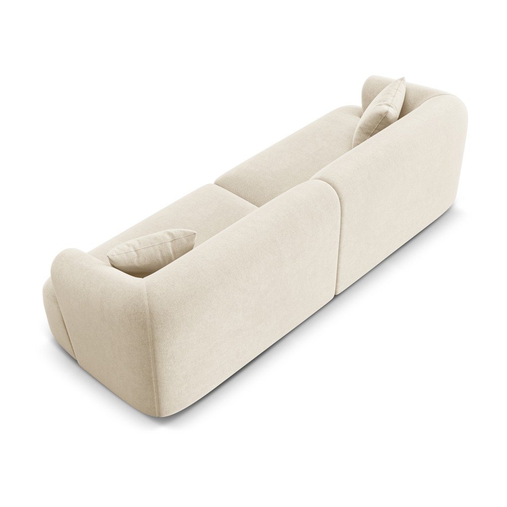 Beżowa aksamitna sofa 255 cm Campi – Cosmopolitan Design (zdjęcie 4)